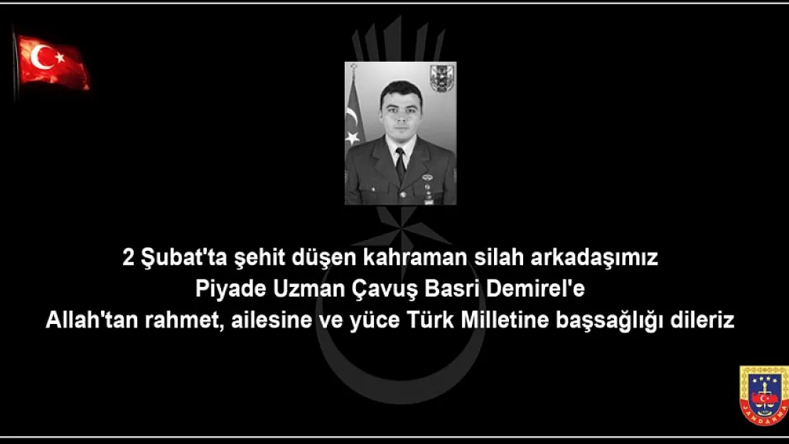 Şehit haberini Jandarma Genel Komutanlığı duyurdu!