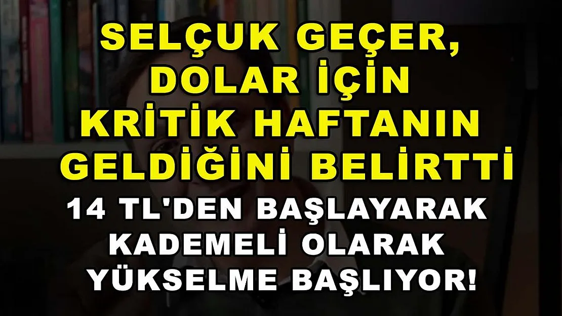 Selçuk Geçer, Dolar için kritik haftanın geldiğini belirtti: 14 TL'den başlayarak kademeli olarak yükselme başlıyor!
