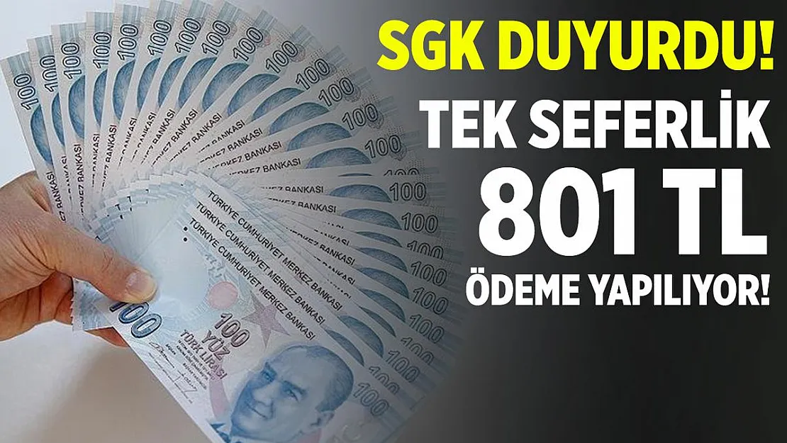 SGK duyurdu! Tek seferlik 801 TL ödeme yapılıyor! Sigorta giriş şartını taşıyanlar dikkat!