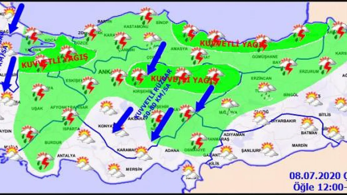 Şiddetli sağanak yağış geliyor! İllere göre bu gece yarın ve Perşembe günü hava durumu raporu!