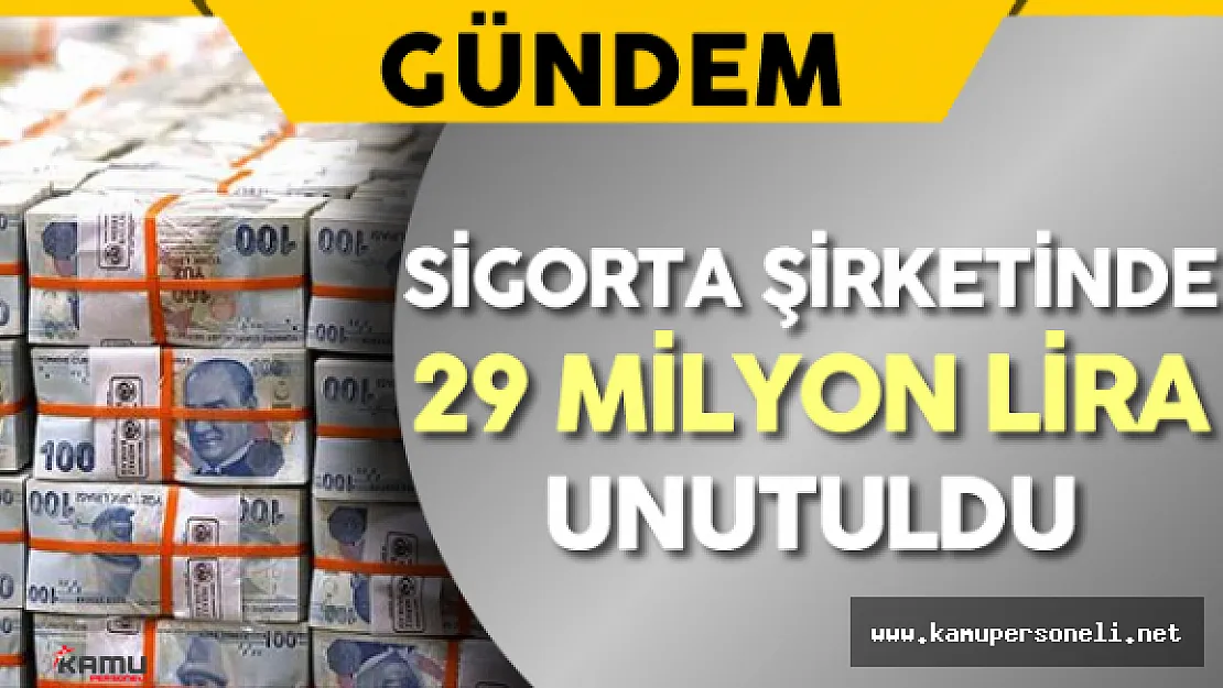 Sigorta Şirketinde 29 Milyon Lira Unutuldu