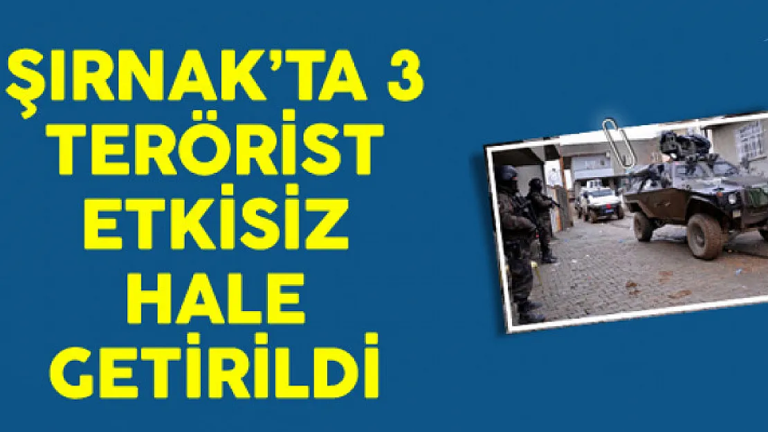 Şırnak'ta 3 PKK'lı Terörist Etkisiz Hale Getirildi