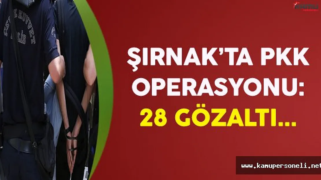 Şırnak'ta PKK Operasyonu: 28 Gözaltı !