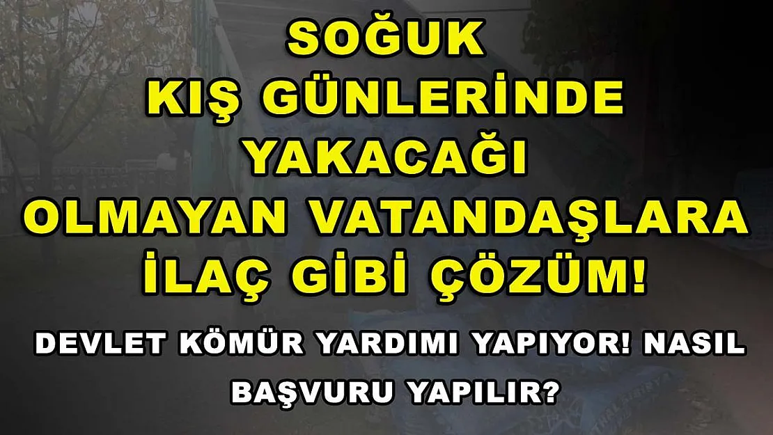 Soğuk kış günlerinde yakacağı olmayan vatandaşlara ilaç gibi çözüm! Devlet kömür yardımı yapıyor! Nasıl başvuru yapılır?