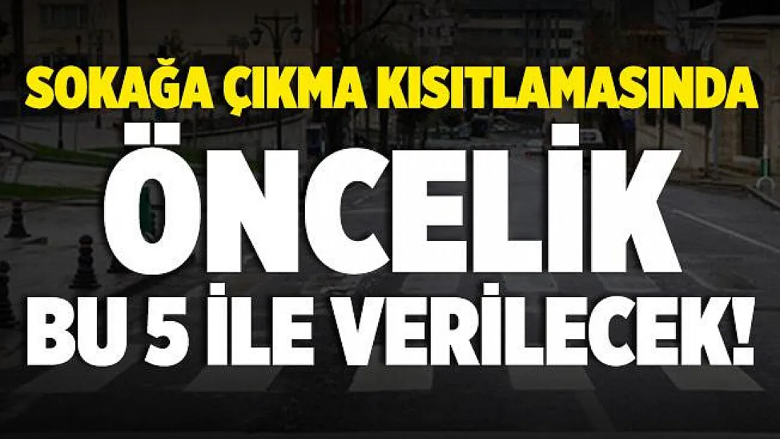 Sokağa çıkma kısıtlamasında öncelik bu 5 ile verilecek!