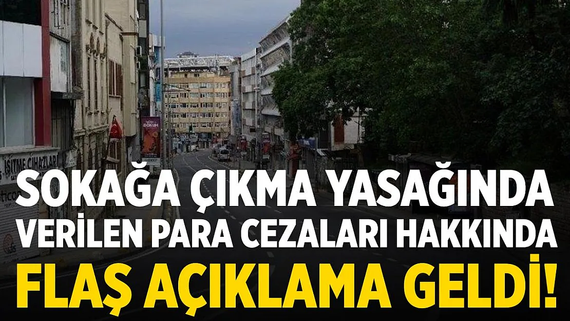 Sokağa çıkma yasağı kapsamında verilen para cezaları hakkında flaş açıklama!
