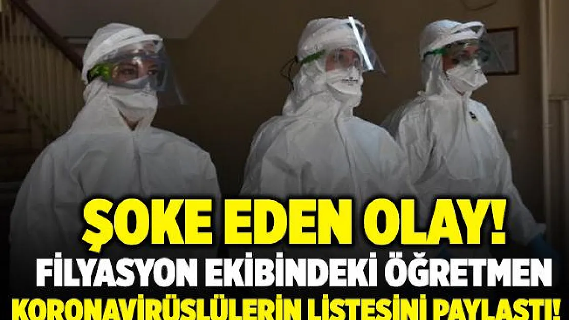 Şoke eden olay! Filyasyon ekibinde olan öğretmen sosyal medya hesabından koronavirüslülerin listesini paylaştı!