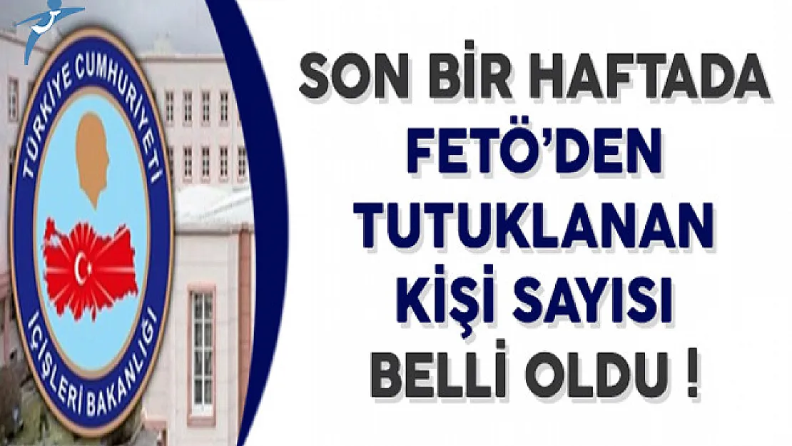 Son Bir Haftada FETÖ'den Tutuklanan Kişi Sayısı Belli Oldu