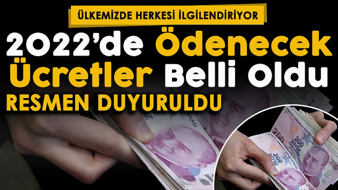 Son dakika 2022'de ödenecek ücretler resmen açıklandı: Resmi Gazete'de yayımlandı