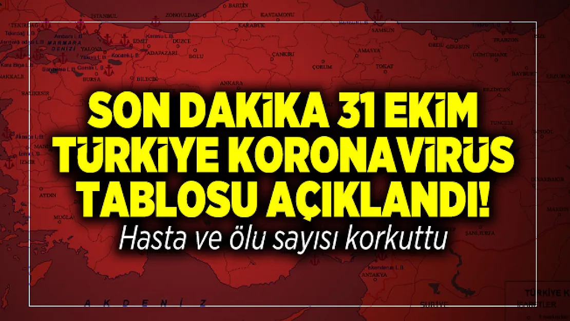 Son dakika 31 Ekim Türkiye koronavirüs tablosu açıklandı! Hasta ve ölü sayısı korkuttu