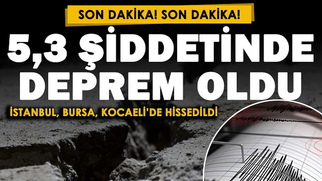 Son dakika! 5,3 şiddetinde deprem oldu! İstanbul, Bursa ve Kocaeli'de hissedildi! İşte depremin merkez üssü