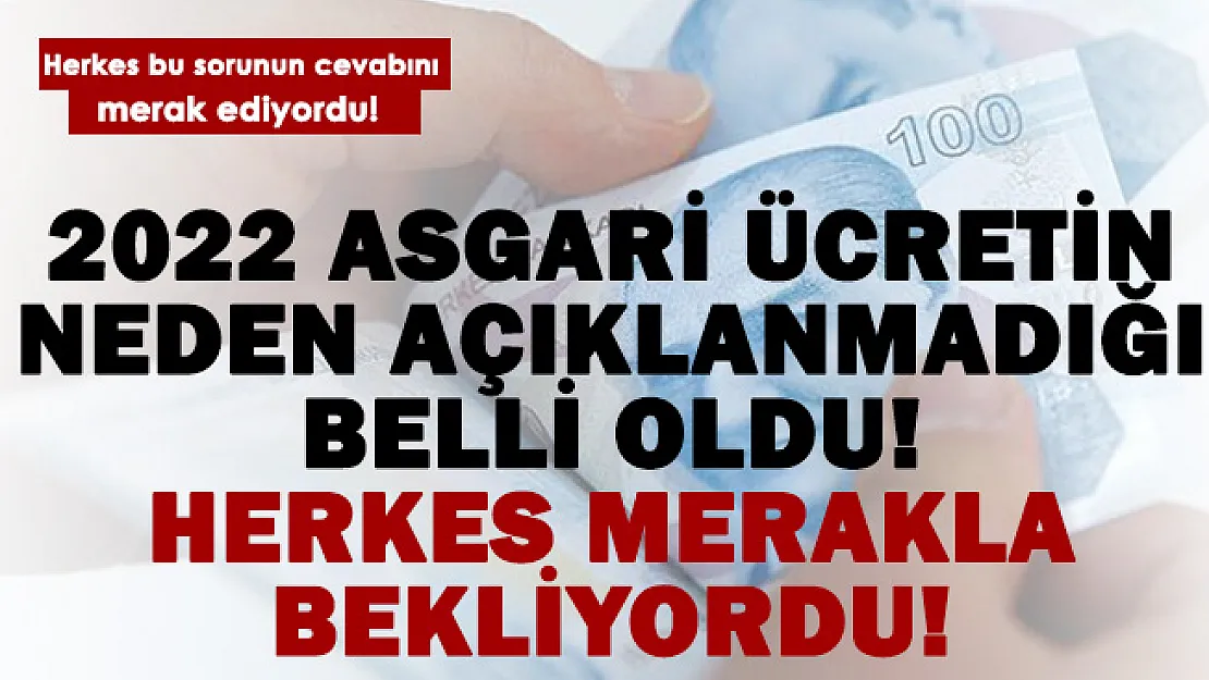 Son dakika asgari ücretin neden açıklanmadığı belli oldu! Milyonlar bekliyordu..
