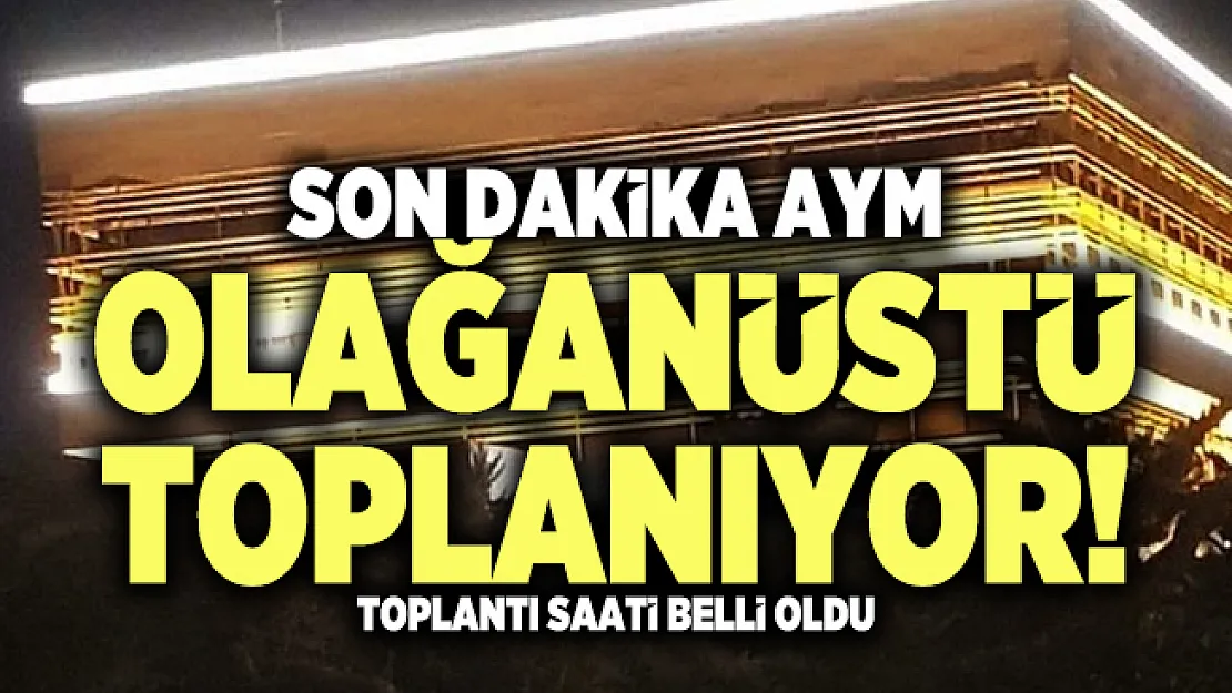Son dakika AYM Olağanüstü toplanıyor! Toplantı saati belli oldu
