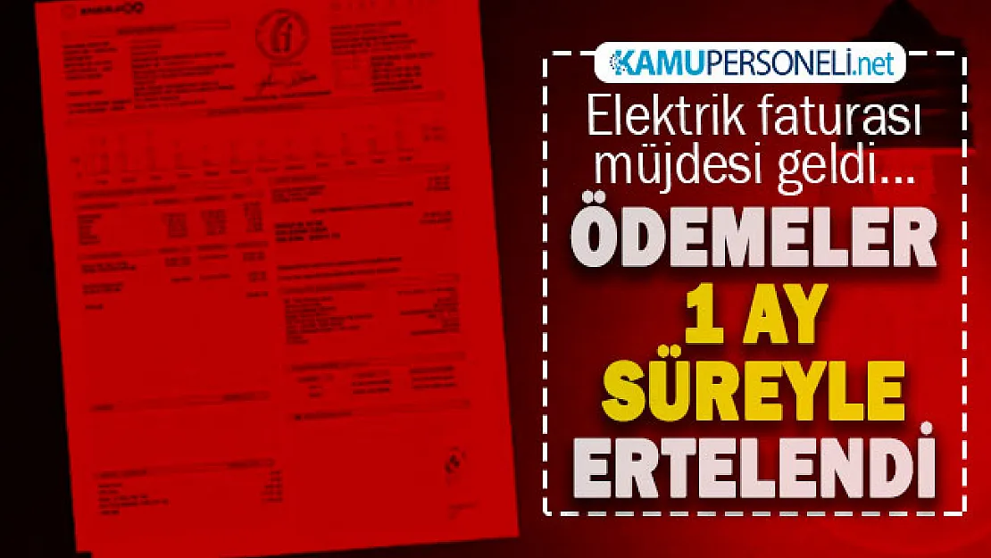Son dakika Bakan Dönmez müjdeli haberi duyurdu! Elektrik faturası ödemeleri 1 ay ertelendi