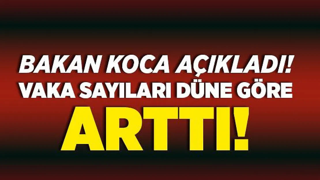 Son dakika Bakan Koca açıkladı! Vaka sayıları düne göre arttı!