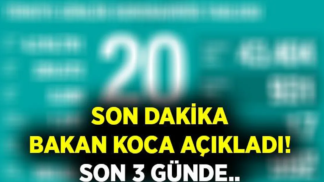 Son dakika Bakan Koca son verileri paylaştı! Vakalar düne göre arttı!