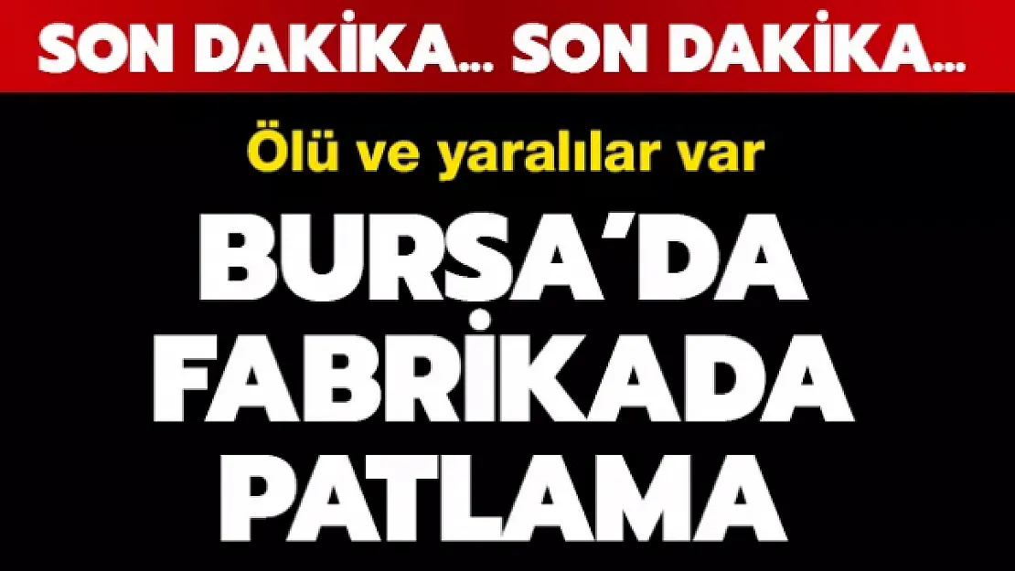 Son dakika! Bursa'da fabrikada patlama oldu: Ölü ve yaralılar var