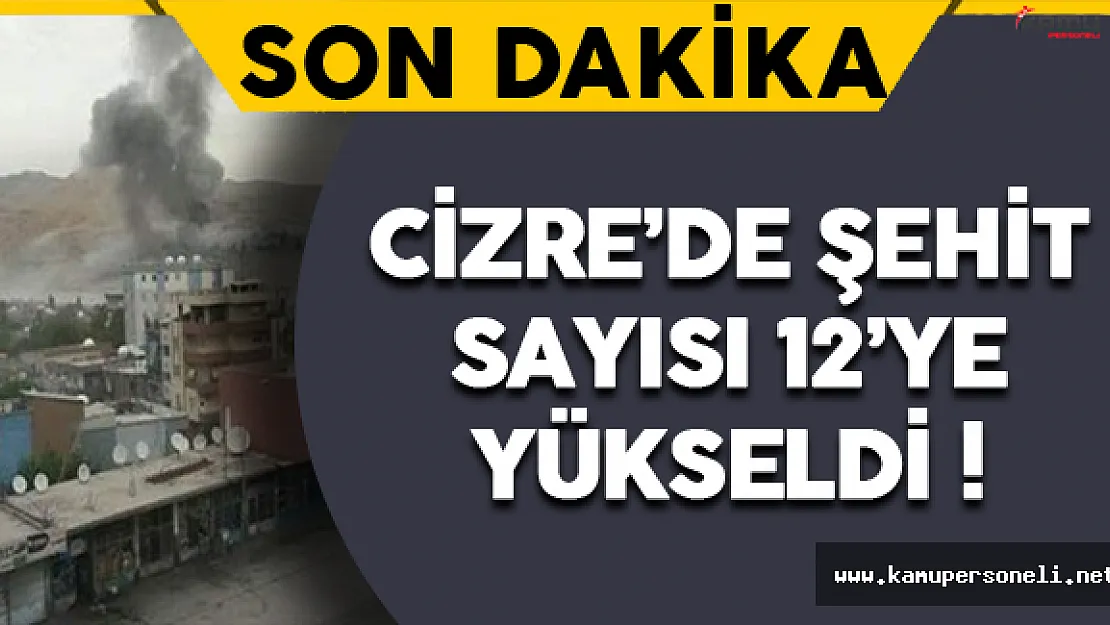 Son Dakika: Cizre'deki Şehit Sayısı 12 Oldu !