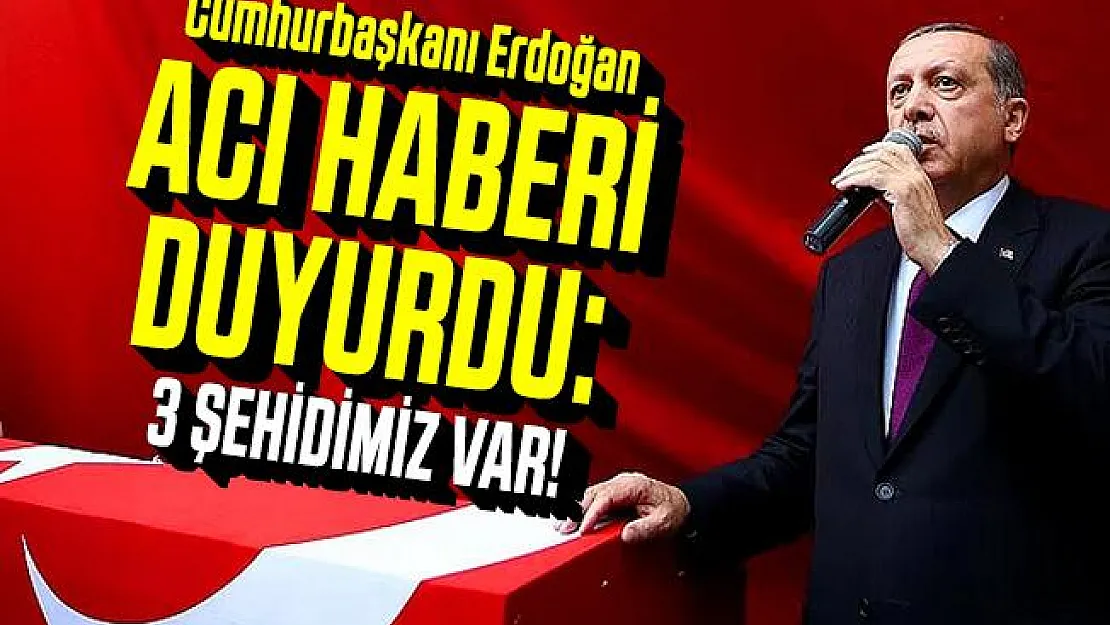 Son dakika Cumhurbaşkanı Erdoğan acı haberi duyurdu: 3 şehidimiz var!