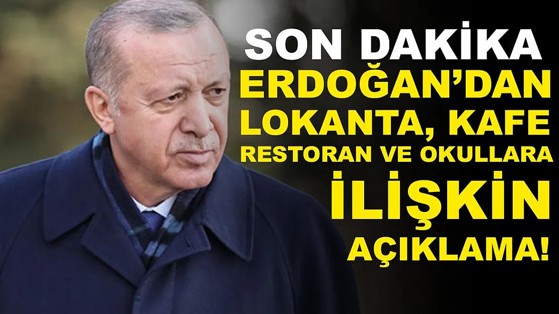 Son dakika Cumhurbaşkanı Erdoğan'dan lokanta, kafe, restoran ve okullarla ilgili flaş açıklama!