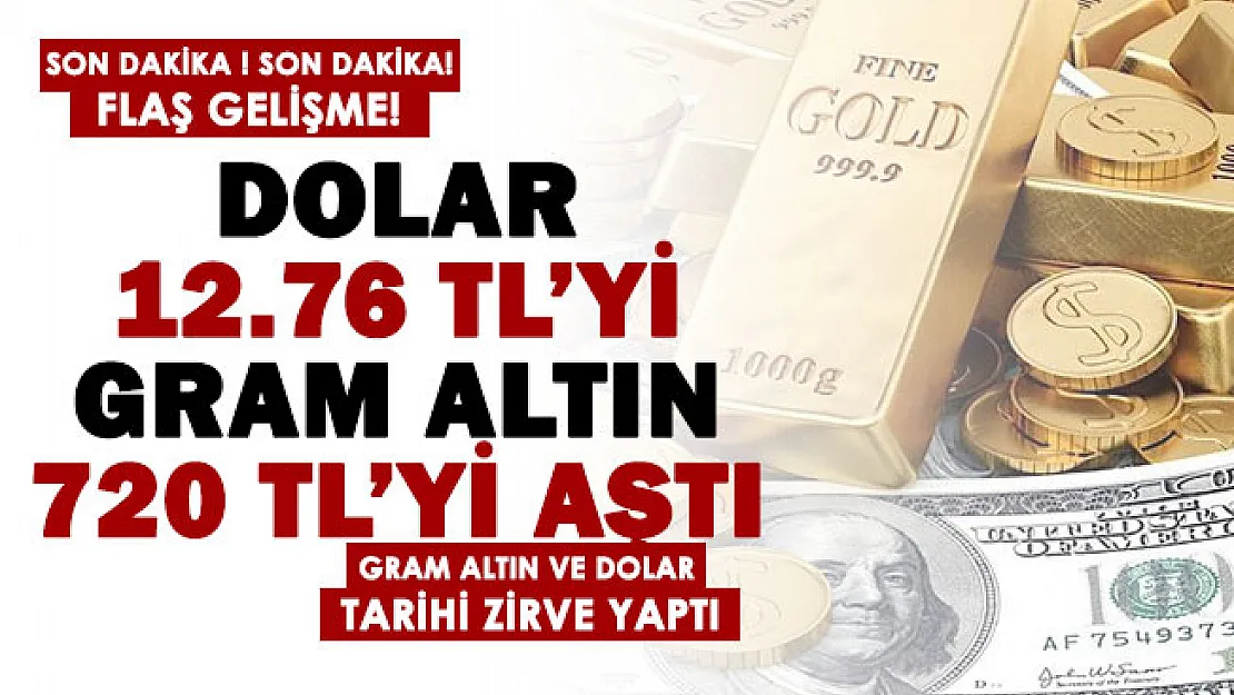 Son dakika: Dolar kuru 12.76 TL'yi geçerken gram altın 720 lira seviyesini aştı