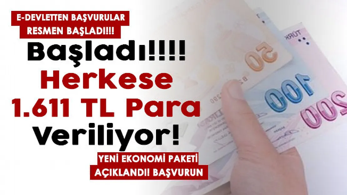 Son dakika ekonomi paketi açıklandı: Herkese 1.611 TL para veriliyor! e-Devlet başvuru adresi paylaşıldı