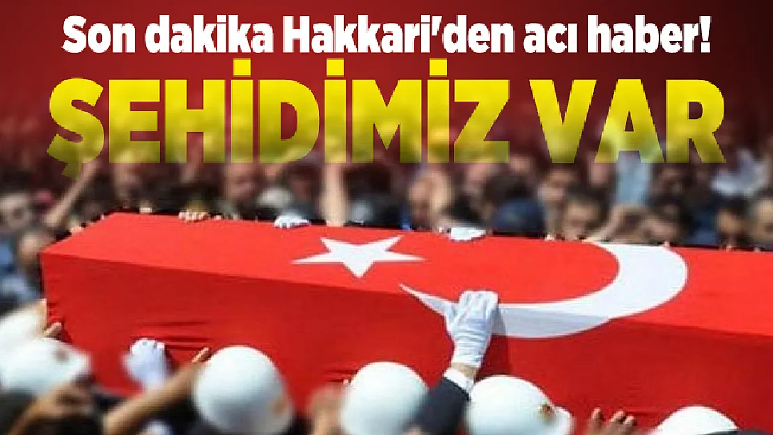 Son dakika Hakkari'den acı haber! Şehidimiz var