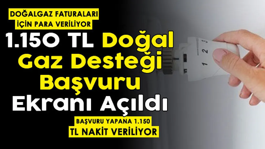 Son dakika hanelere doğalgaz yardımı başvuru ekranı erişime açıldı! Başvuru yapana doğalgaz faturaları için 1.150 TL para veriliyor