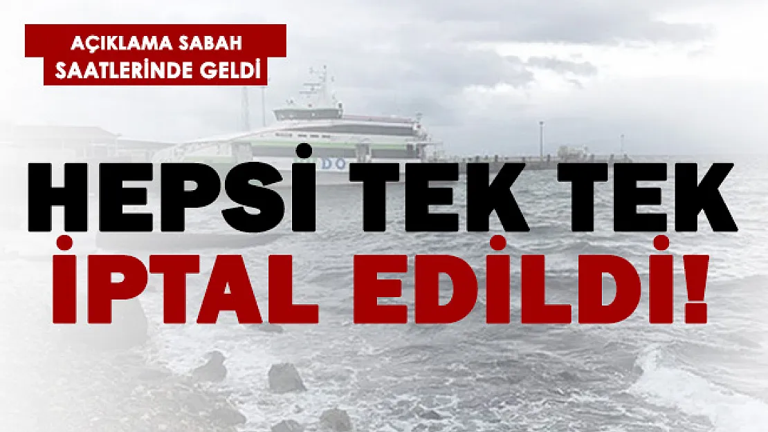 Son dakika İDO ve BUDO seferleri iptal edildi!