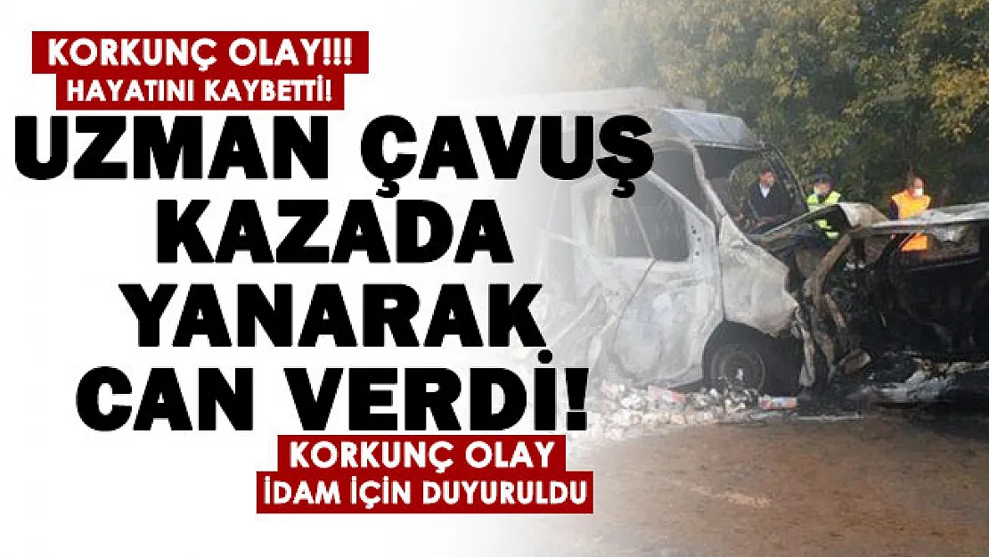 Son dakika: Korkunç olay! Uzman çavuş trafik kazasında yanarak hayatını kaybetti