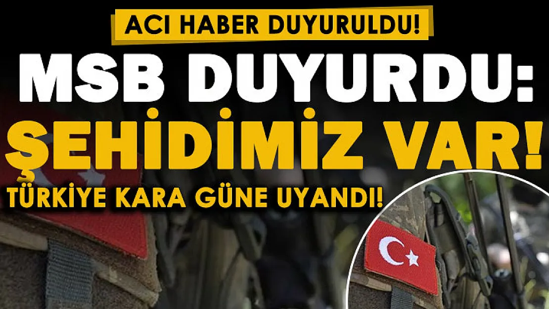 Son dakika: MSB acı haberi duyurdu! Şehidimiz var