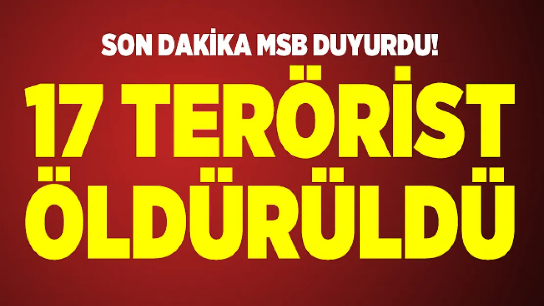 Son dakika MSB duyurdu! 17 terörist öldürüldü
