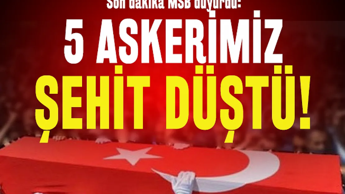 Son dakika MSB duyurdu: 5 askerimiz şehit düştü!