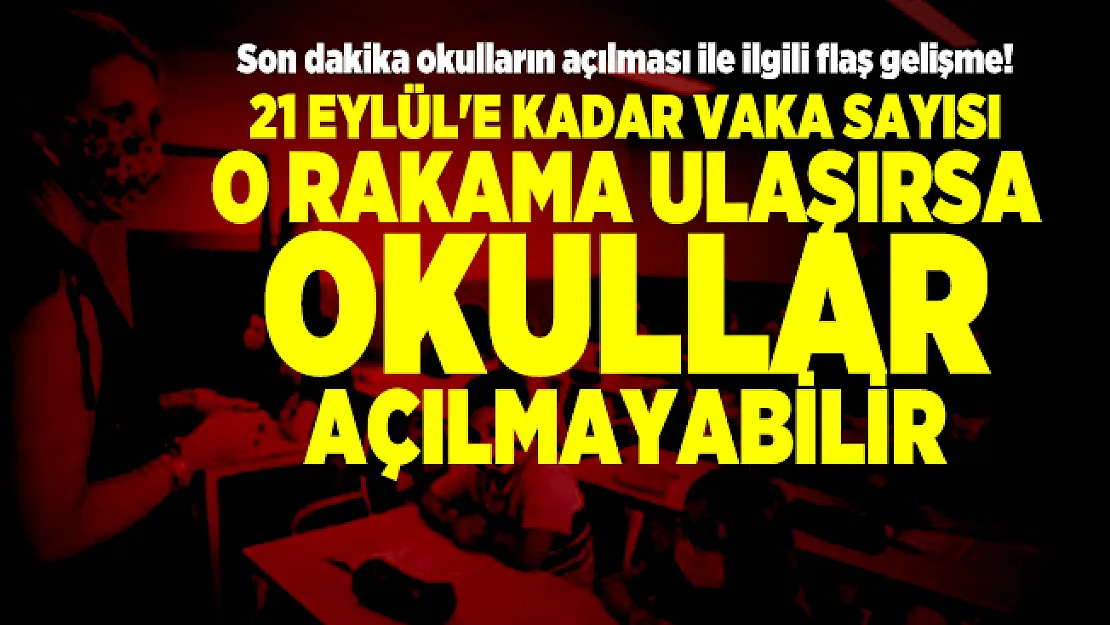 Son dakika okulların açılması ile ilgili flaş gelişme! 21 Eylül'e kadar vaka sayısı o rakama ulaşırsa okullar açılmayabilir
