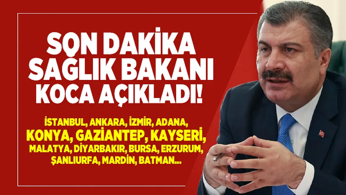 Son dakika Sağlık Bakanı Koca açıkladı!  İstanbul, Ankara, İzmir, Adana, Konya ve 10 il...