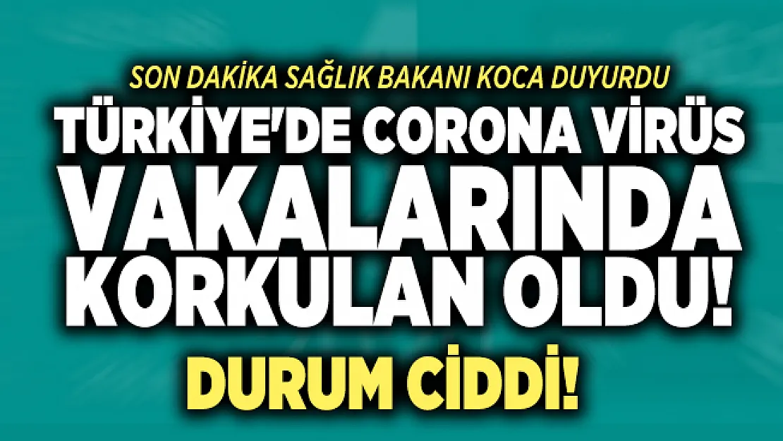 Son dakika Sağlık Bakanı Koca bugünkü corona vaka ve ölü sayısını duyurdu! Türkiye'de korkulan oldu