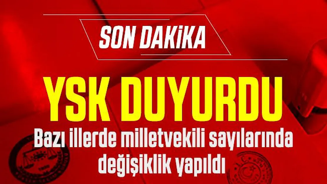 Son dakika YSK duyurdu: Bazı illerde milletvekili sayılarında değişiklik yapıldı