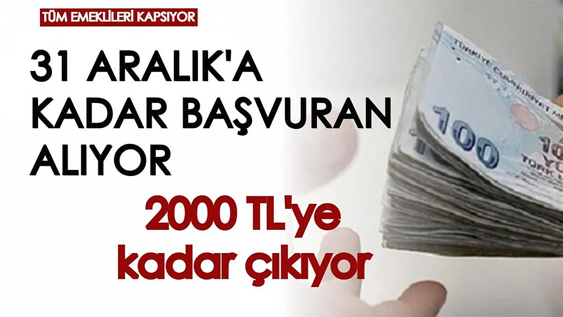 Son tarih 31 Aralık! Başvuran tüm emeklilere 2000 TL'ye varan ikramiye verilecek
