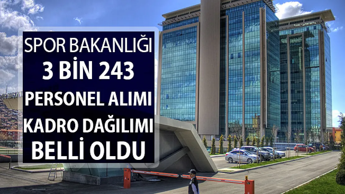 Spor Bakanlığı 3 Bin 243 Personel Alımı Kadro Dağılımı Belli Oldu ! İşte Başvuru Ekranı !