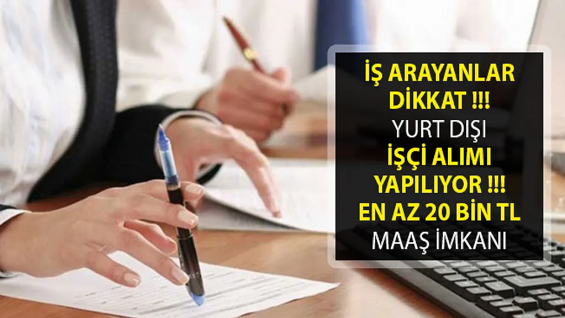Şubat Ayı Yurt Dışı İşçi Alım İlanları Yayımlandı! En Az 20 Bin TL Maaş İmkanı
