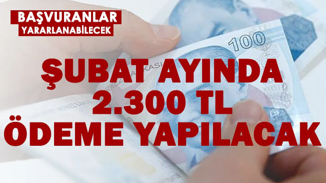 Şubat ayına kadar başvuru yapanlara 2.300 TL ödeme yapılacak!