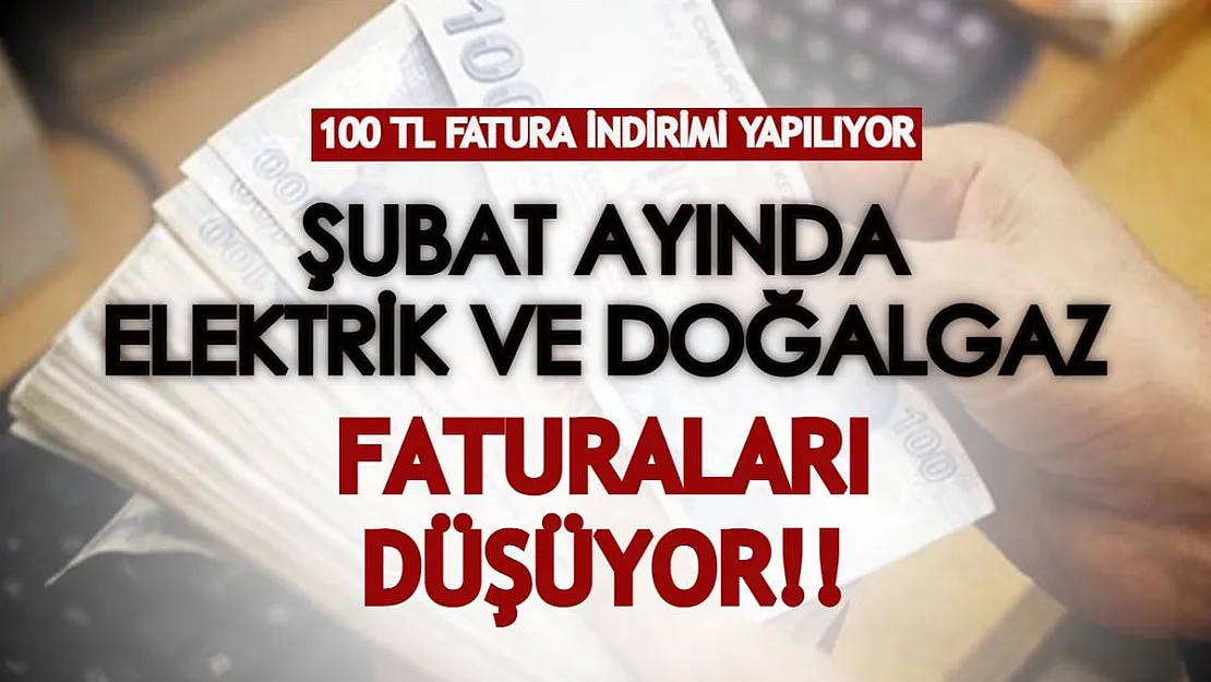 Şubat ayında doğalgaz ve elektrik faturaları düşüyor! 100 TL fatura indirimi alın!