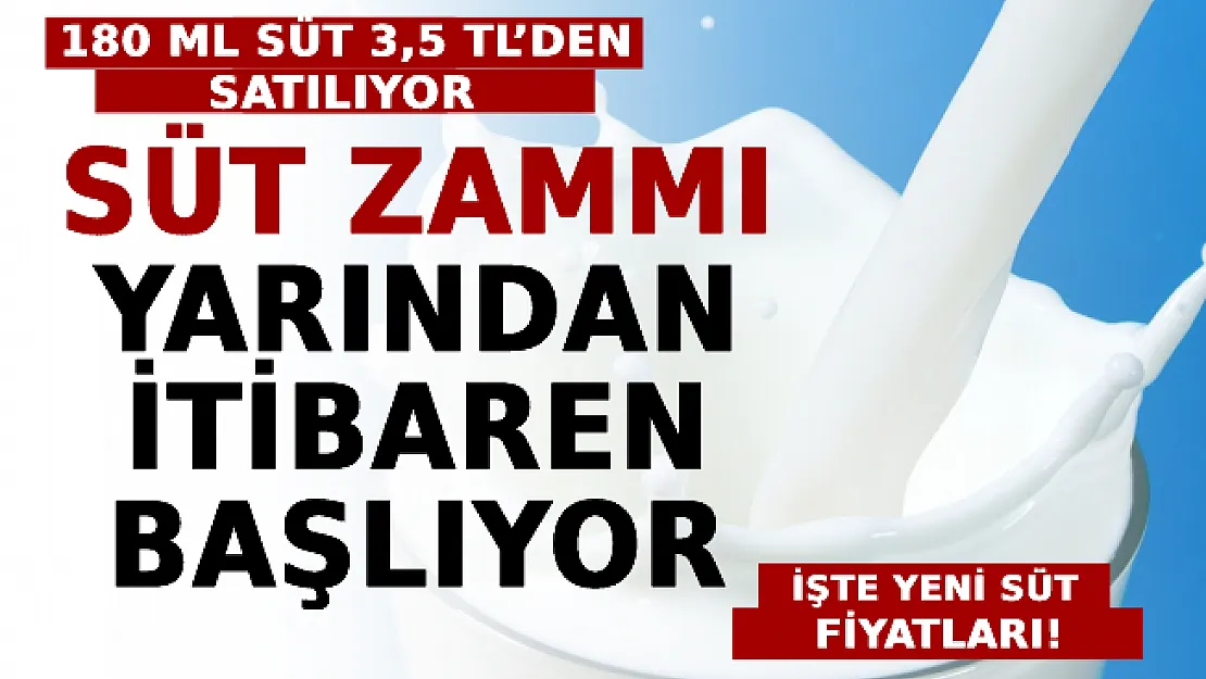 Süt Zammı Yarından İtibaren Başlıyor: 180 Ml Süt 3,5 TL'den Satılıyor! İşte Yeni Süt Fiyatları