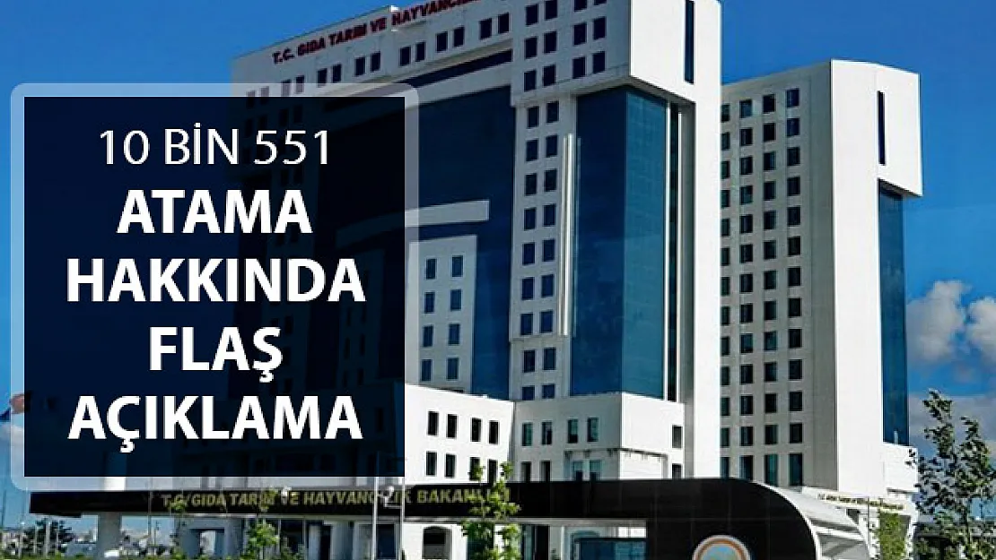 Tarım Bakanlığı 10 Bin 551 Personel Alımı Hakkında Açıklama Geldi