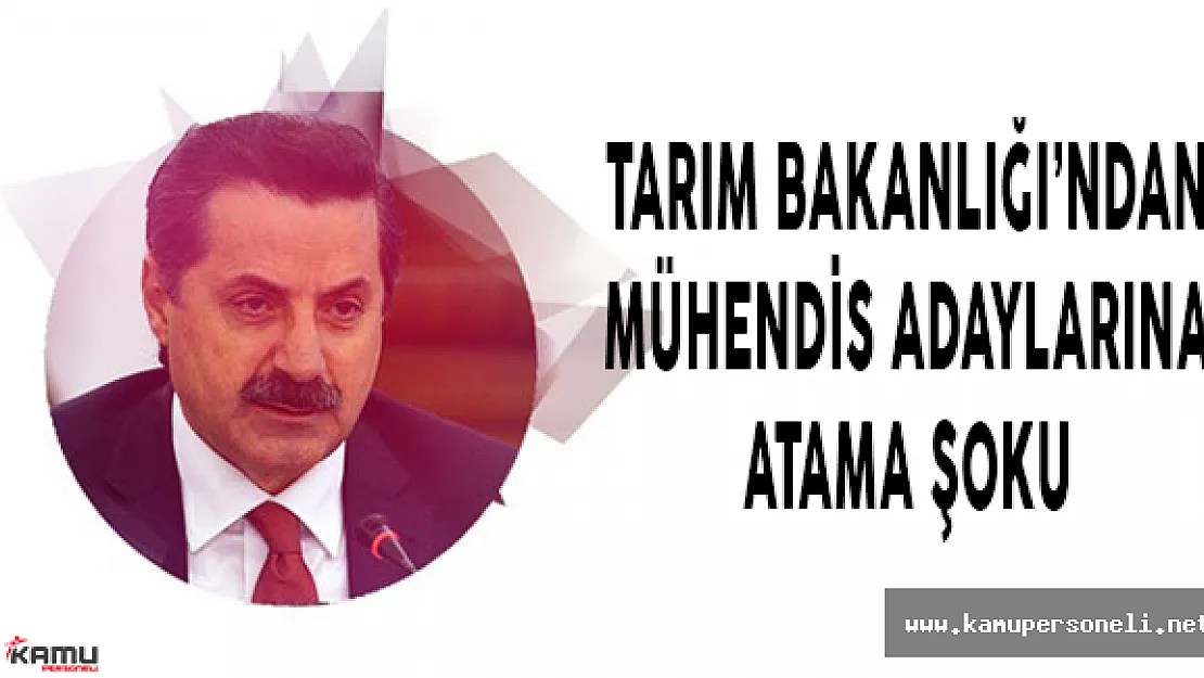 Tarım Bakanlığı'ndan KPSS 2016/1'de Mühendis Adaylarına Şok