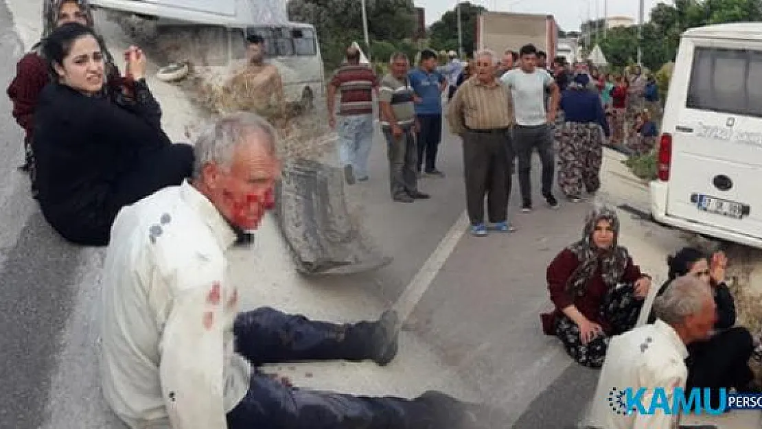 Tarım İşçilerini Taşıyan Minibüs Kaza Yaptı: 2'si Ağır Çok Sayıda Yaralı Var
