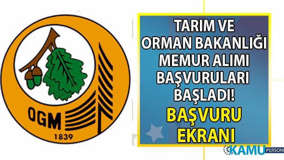 Tarım ve Orman Bakanlığı 5 bin memur alımı başvuruları başladı! OGM iş başvurusu nasıl yapılır?