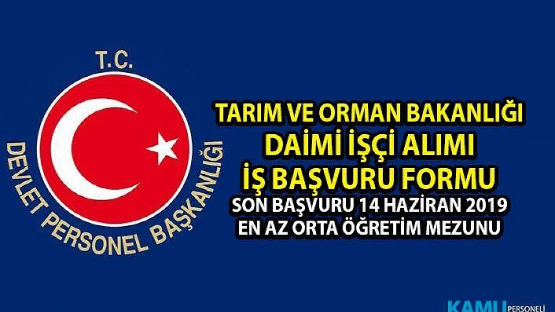 Tarım ve Orman Bakanlığı memur alımı ilanı yayınladı! 2 engelli ve 1 eski hükümlü işçi alımı için başvuru ilanı yayınlandı!