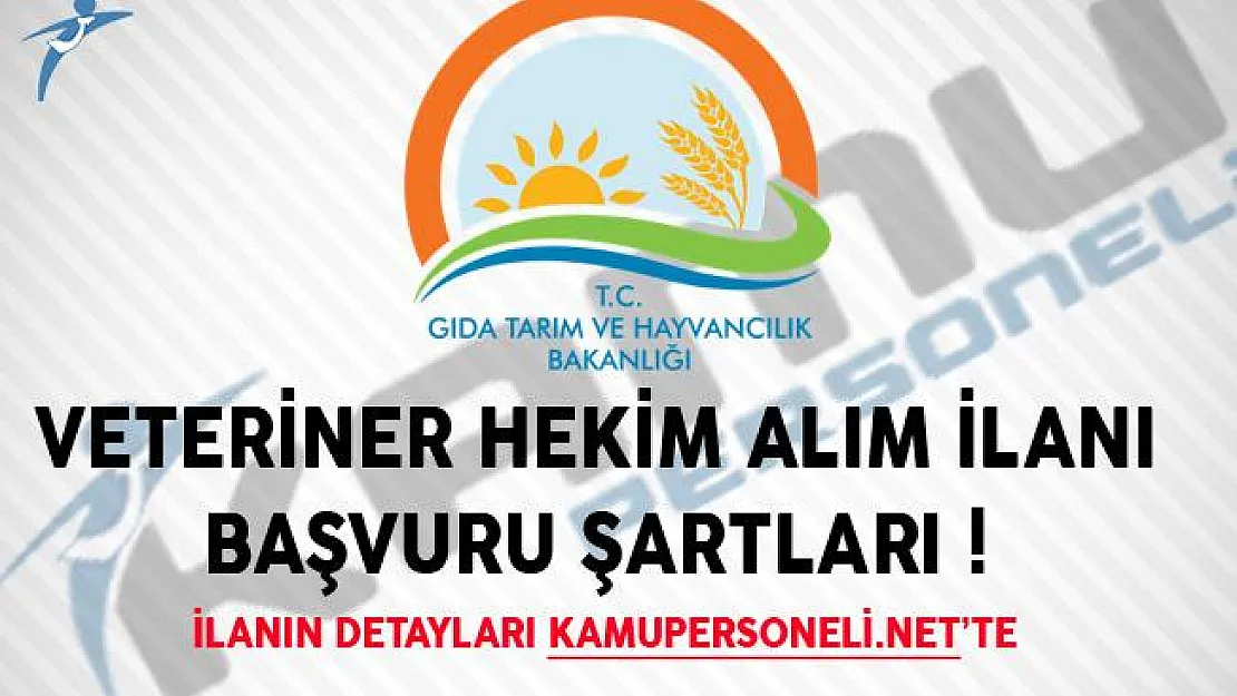 Tarım ve Orman Bakanlığı Veteriner Hekim Alım İlanı!