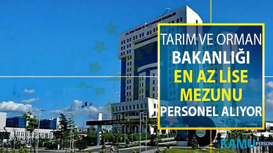 Tarım ve Orman Bakanlığından Yeni İlan ! En Az Lise Mezunu Kamu Personeli Alımı Yapılıyor